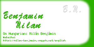 benjamin milan business card